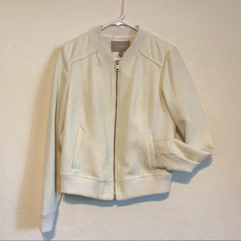 Banana Republic White Zip Up jacket